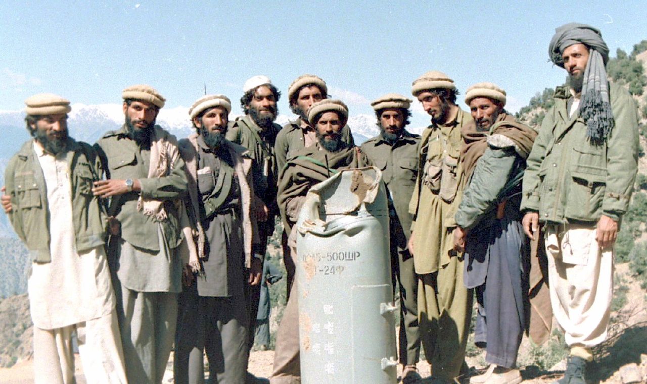 Archival photo of Afghan Mujahideen fighters.